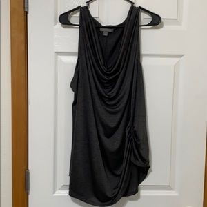 3x dark gray swoop neck sleeveless top